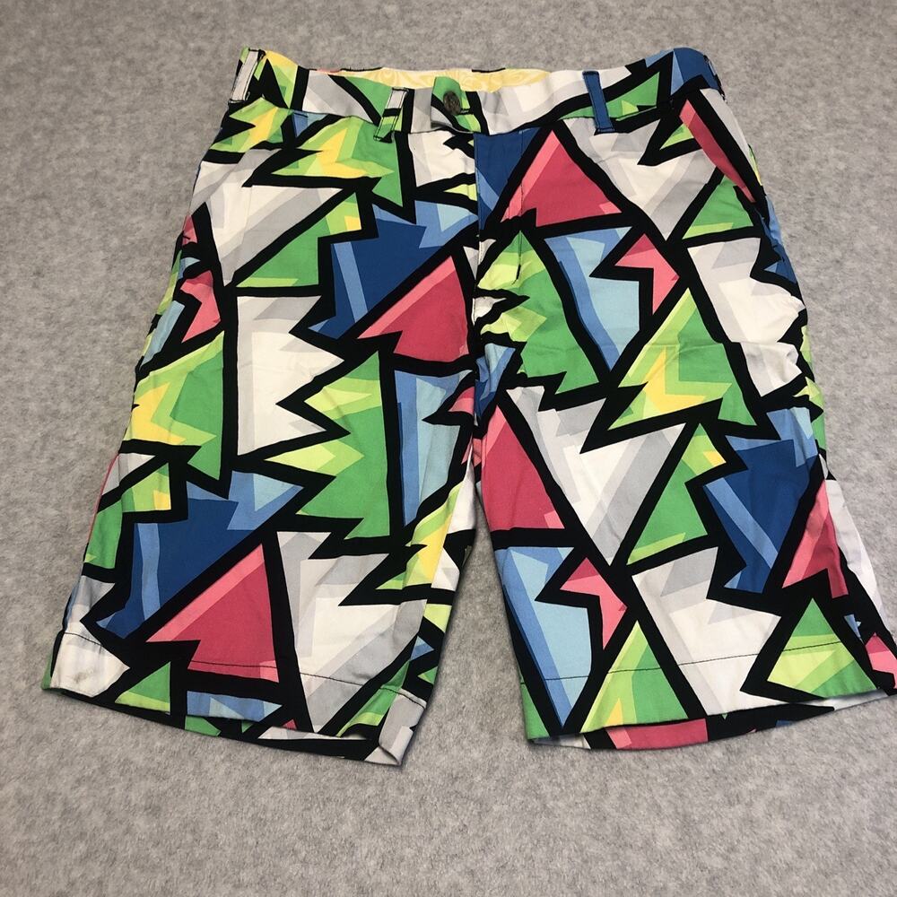 Loudmouth Golf Shorts Mens Size 30 Crystal Geometric Abstract Neon Multicolor